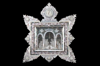 Lot 152 - A CHRISTIAN MOTHER-OF-PEARL-REVETTED DIORAMA...