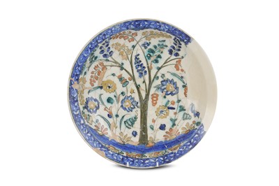 Lot 187 - A POLYCHROME KUBACHI POTTERY DISH Iran, circa...