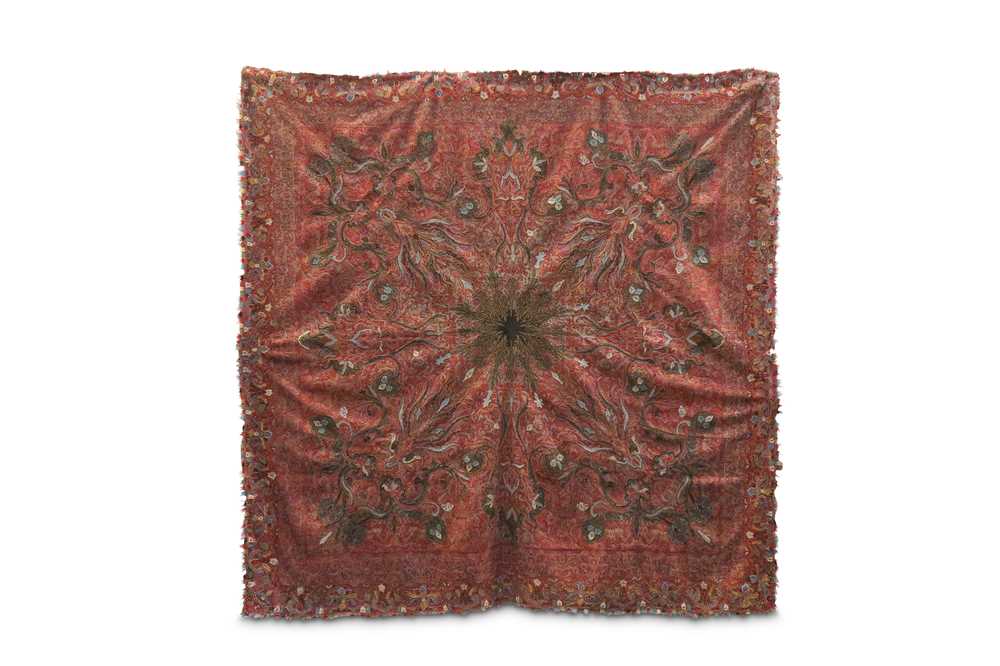 Lot 280 - A SQUARE KASHMIRI SHAWL India, 19th century ...