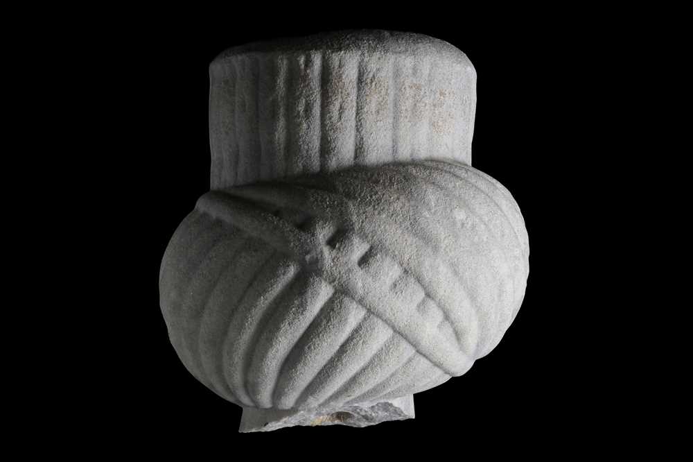 Lot 747 - A large Ottoman carved marble turban, Ottoman...