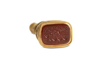 Lot 194 - A QAJAR CARNELIAN SEAL Iran, dated 1844 Of...