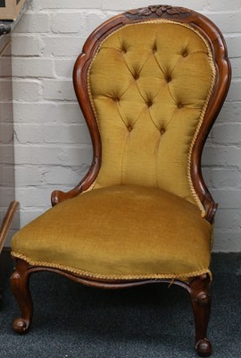 Lot 472 - A 19th Century nursing chair with flower...