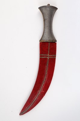 Lot 269 - AN UNUSUAL GOLD-DAMASCENED STEEL-HILTED DAGGER...