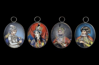 Lot 224 - FOUR INDIAN PORTRAIT MINIATURES Company School,...