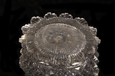 Lot 227 - AN EXCEPTIONAL CUT GLASS DECANTER AND STOPPER...