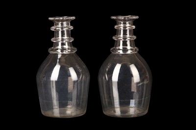 Lot 229 - A RARE PAIR OF GLASS DOUBLE MAGNUM DECANTERS,...