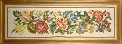 Lot 409 - Early 20th Century woolwork trailing floral...