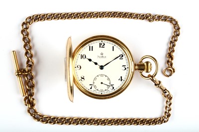 Lot 311 - Roidor. A 9K gold half hunter pocket watch....