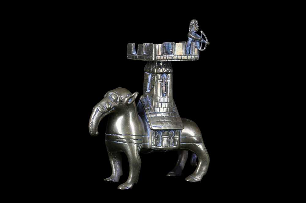 Lot 110 - A MAGDEBURG STYLE BRONZE CANDLESTICK IN THE...