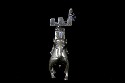 Lot 110 - A MAGDEBURG STYLE BRONZE CANDLESTICK IN THE...