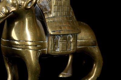 Lot 110 - A MAGDEBURG STYLE BRONZE CANDLESTICK IN THE...