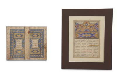 Lot 153 - TWO ILLUMINATED OPENING FOLIOS  Iran, early...