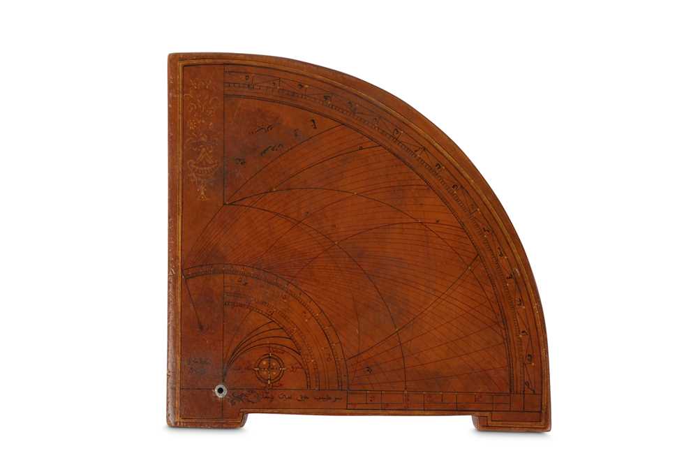 Lot 65 - AN OTTOMAN WOODEN ASTROLABIC QUADRANT  Ottoman...