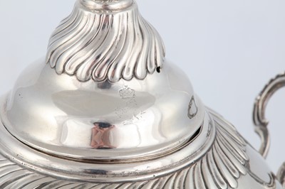 Lot 420 - A George II antique sterling silver tea urn,...