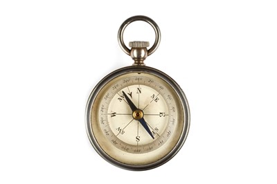 Lot 323 - An antique white metal combination compass &...