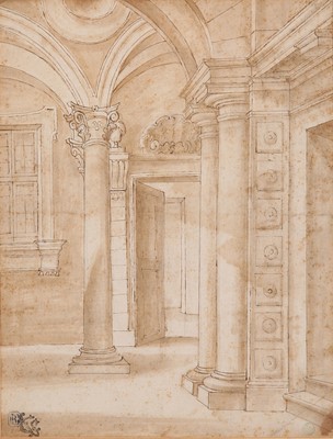 Lot 110 - ITALIAN SCHOOL, 18TH CENTURY An architectural...