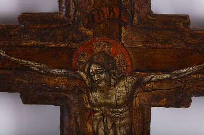 Lot 43 - MANNER OF CIMABUE A Crucifix oil on wood,...