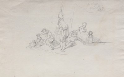 Lot 134 - ENGLISH SCHOOL 18TH CENTURY Figures Resting...