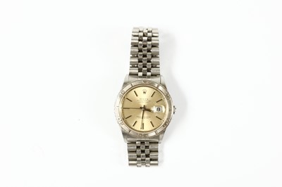 Lot 361 - Rolex. A stainless steel automatic calendar...