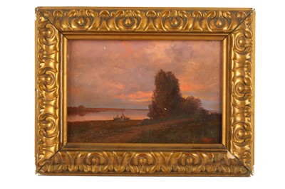 Lot 76A - GIOVANNI PISANO (1875-C.1954) Sunset over a...