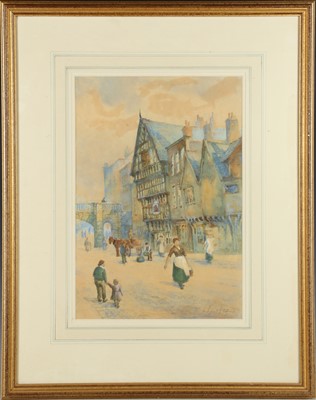 Lot 432 - T Fairfax, a pair of watercolours of market...