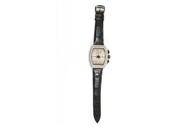 Lot 368 - Franck Muller. A black steel and diamond set...