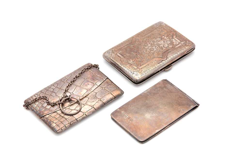 Lot 69 - Three Edwardian antique sterling silver purse...