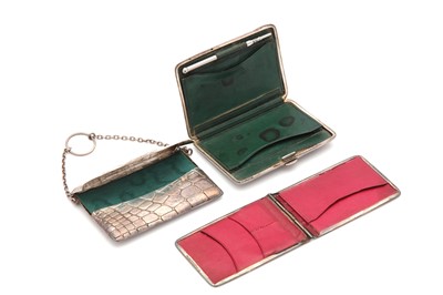 Lot 69 - Three Edwardian antique sterling silver purse...