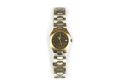 Lot 348 - Omega. A stainless steel and gold inlaid...