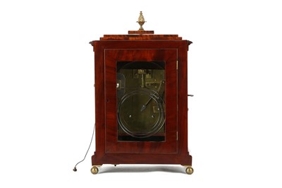 Lot 257 - A REGENCY MAHOGANY FUSEE BRACKET / TABLE CLOCK...