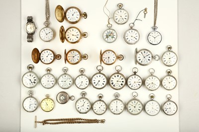 Lot 290 - A collection of 30 various pocket watches. A...