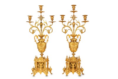 Lot 160 - A LARGE PAIR OF LATE 19TH CENTURY FRENCH GILT...