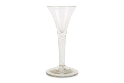 Lot 40 - A RARE ENGRAVED AIR TWIST WINE GLASS, dated...