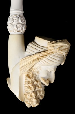 Lot 114 - A 19TH CENTURY MEERSCHAUM PIPE CARVED IN THE...