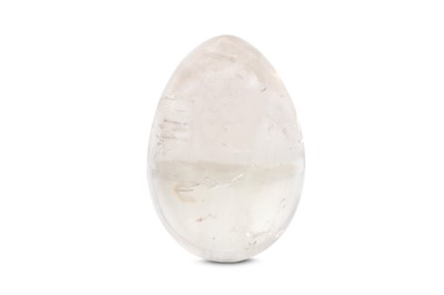 Lot 147 - A CARVED ROCK CRYSTAL EGG, PROBABLY 19TH...
