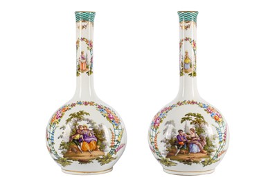 Lot 11 - ***WITHDRAWN*** A PAIR OF DRESDEN PORCELAIN...