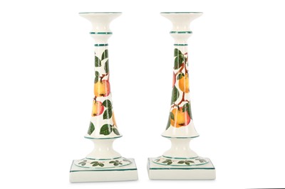 Lot 15 - A PAIR OF TALL WEMYSS WARE POTTERY...