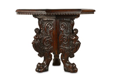 Lot 128 - A 16TH CENTURY AND LATER FRENCH CARVED WALNUT...