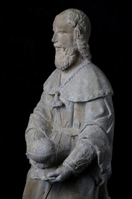 Lot 2 - A 15TH CENTURY FRENCH GOTHIC CARVED LIMESTONE...