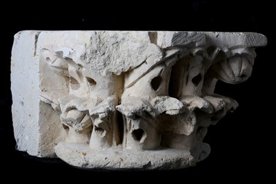 Lot 6 - A FRENCH GOTHIC CARVED LIMESTONE CORBEL,...