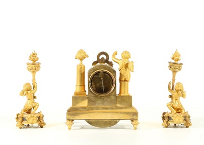 Lot 297 - A SMALL MID 19TH CENTURY FRENCH GILT BRONZE...