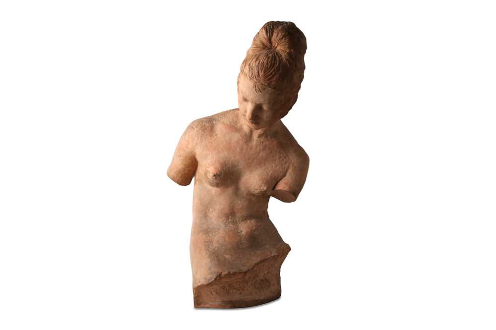 Lot 334 - A large French terracotta nude figure of a...