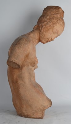 Lot 334 - A large French terracotta nude figure of a...