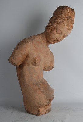 Lot 334 - A large French terracotta nude figure of a...