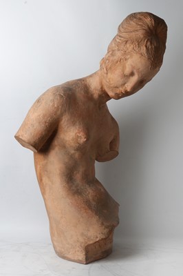 Lot 334 - A large French terracotta nude figure of a...