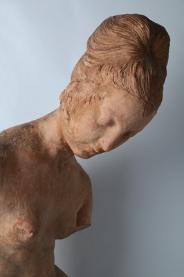 Lot 334 - A large French terracotta nude figure of a...