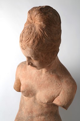 Lot 334 - A large French terracotta nude figure of a...