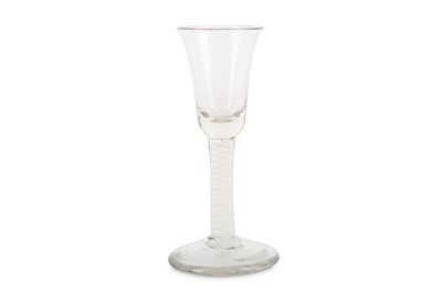 Lot 42 - AN OPAQUE TWIST WINE GLASS, circa 1765, with a...