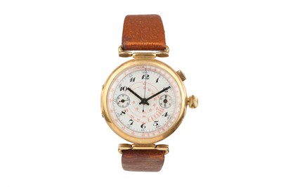 Lot 411 - A Vintage Swiss 18K gold manual wind...