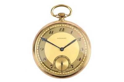 Lot 415 - Movado. A 14K gold open faced pocket watch....